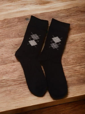 Шкарпетки теплі з ангорою «Snow Time» чорні | 6714292