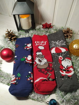Набір новорічних шкарпеток «Веселий Санта» ароматизовані 3 пари | 6714556