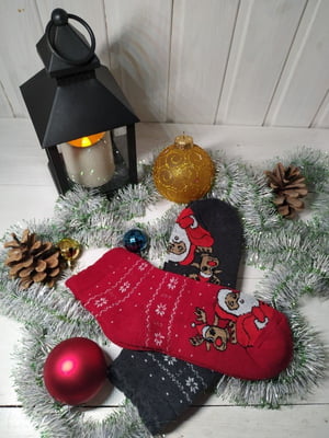 Набір новорічних шкарпеток «Санта і Олені №1» ароматизовані 2 пари | 6714603