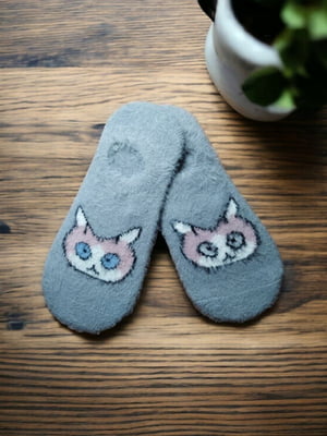 Шкарпетки сліди з кашеміром «Funny Cat» | 6714655