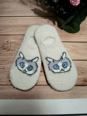 Шкарпетки сліди з кашеміром «Funny Cat» | 6714658