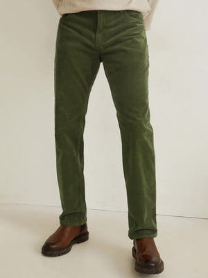 Вельветові брюки зелені | 6721153