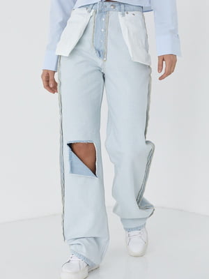 Двусторонние прямые рваные джинсы в стиле grunge | 6721609