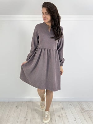 Сукня А-силуету пудрового кольору з фігурним вирізом | 6721710