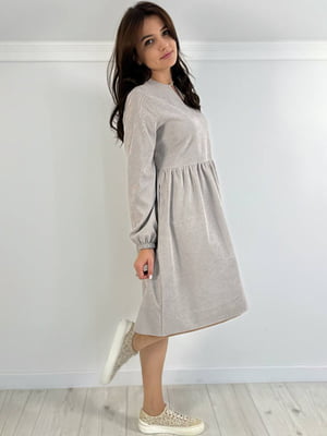 Світло-бежева сукня А-силуету з фігурним вирізом | 6721711