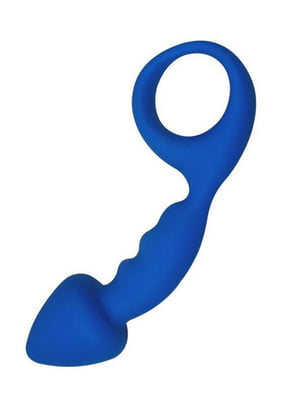 Анальна пробка Adrien Lastic Budy Blue із стимулюючою ніжкою, макс. діаметр 2,5 см | 6715031