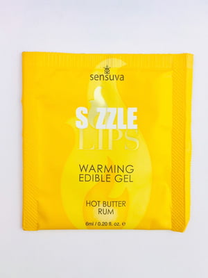 Пробник масажного гелю Sensuva - Sizzle Lips Butter Rum (6 мл) | 6715660