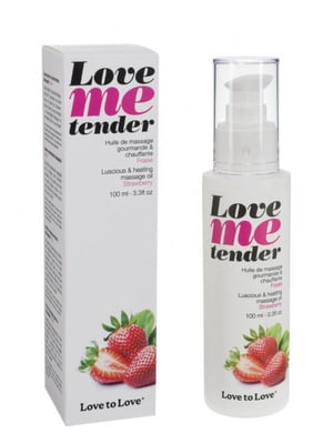 Масажна олія Love To Love - Love Me Tender, Strawberry (100 мл), аромат полуниці, без парабенів | 6715702