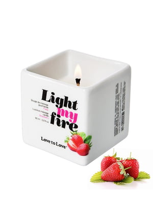 Масажна свічка Love To Love LIGHT MY FIRE Strawberry (80 мл) без парабенів і консервантів | 6715710