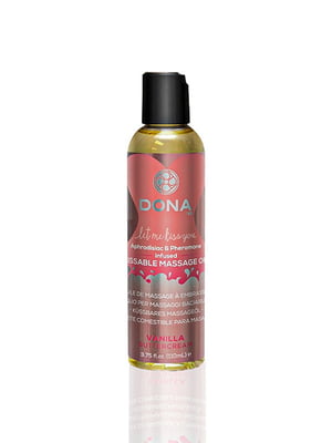 Масажна олія DONA Kissable Massage Oil Vanilla Buttercream (110 мл) можна для оральних пестощів | 6715789