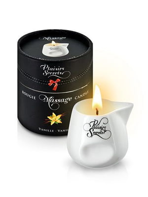 Масажна свічка Plaisirs Secrets Vanilla (80 мл) подарункове паковання, керамічний посуд | 6715956