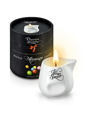 Масажна свічка Plaisirs Secrets Bubble Gum (80 мл) подарункова упаковка, керамічний посуд | 6715959