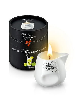 Масажна свічка Plaisirs Secrets Mojito (80 мл) подарункова упаковка, керамічний посуд | 6715965