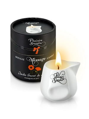 Масажна свічка Plaisirs Secrets Poppy (80 мл) подарункова упаковка, керамічний посуд | 6715968
