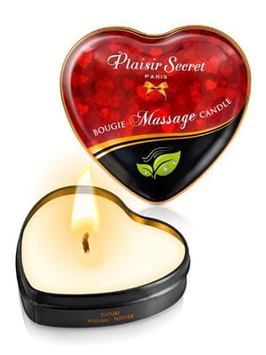 Розпродаж!!! Масажна свічка серце Plaisirs Secrets Natural (35 мл) (термін придатності 04.2024) | 6715977