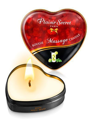Масажна свічка-серце Plaisirs Secrets Mojito (35 мл) | 6715983