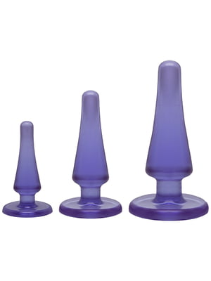 Набір анальних пробок Doc Johnson Crystal Jellies Anal - Purple, макс. діаметр 2см - 3 см - 4 см | 6716046