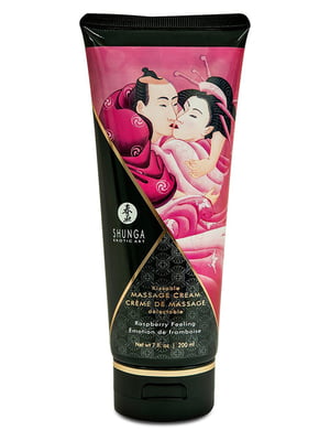 Їстівний масажний крем Shunga Kissable Massage Cream – Raspberry Feeling (200 мл) | 6716350