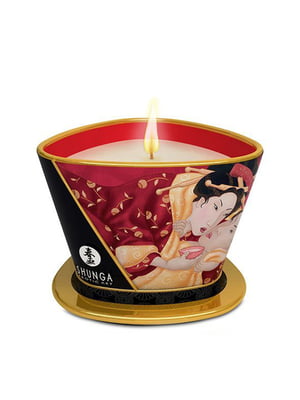 Масажна свічка Shunga Massage Candle – Sparkling Strawberry Wine (170 мл) з афродизіаками | 6716359
