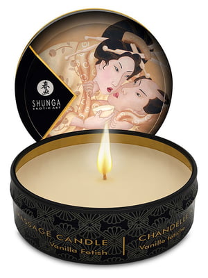 Масажна свічка Shunga Mini Massage Candle – Vanilla Fetish (30 мл) з афродизіаками | 6716363