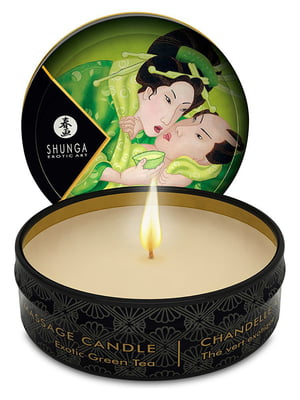 Масажна свічка Shunga Mini Massage Candle – Exotic Green Tea (30 мл) з афродизіаками | 6716367