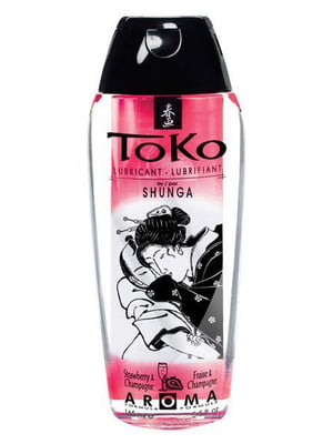 Лубрикант на водній основі Shunga Toko AROMA - Sparkling Strawberry Wine (165 мл), не містить цукру | 6716377
