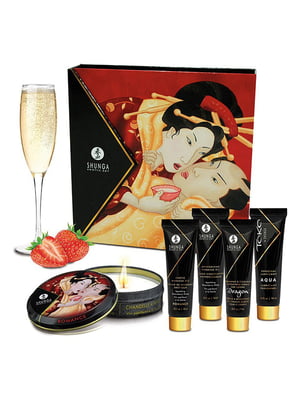 Подарунковий набір Shunga GEISHAS SECRETS – Sparkling Strawberry Wine: для шикарної ночі вдвох | 6716401