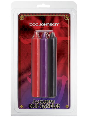БДСМ свічки низькотемпературні Doc Johnson Japanese Drip Candles - 3 Pack Multi-Colored | 6716560