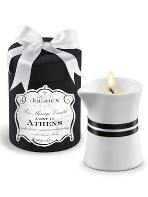 Масажна свічка Petits Joujoux - Athens - Musk and Patchouli (190 г) розкішна упаковка | 6716761
