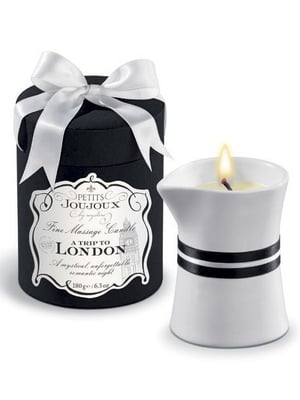 Масажна свічка Petits Joujoux - London - Rhubarb, Cassis and Ambra (190 г) розкішна упаковка | 6716764
