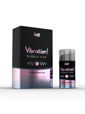 Рідкий вібратор Intt Vibration Bubble Gum (15 мл), густий гель, дуже смачний, діє до 30 хвилин | 6716903