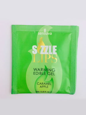 Пробник масажного гелю Sensuva - Sizzle Lips Caramel Apple (6 мл) | 6716929