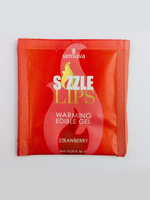 Пробник масажного гелю Sensuva - Sizzle Lips Strawberry (6 мл) | 6716933