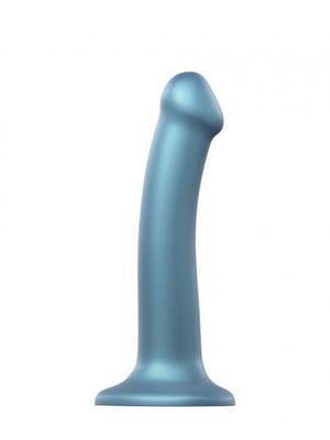 Насадка для страпону Strap-On-Me Mono Density Dildo M Blue, діам. 3,3 см, одношаровий силікон, гнучк | 6717095
