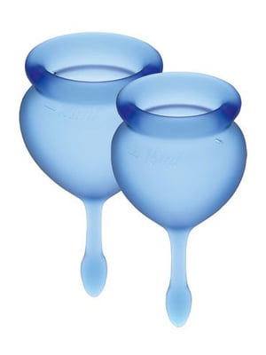 Набір менструальних чаш Satisfyer Feel Good (dark blue), 15мл та 20мл, мішечок для зберігання | 6717108