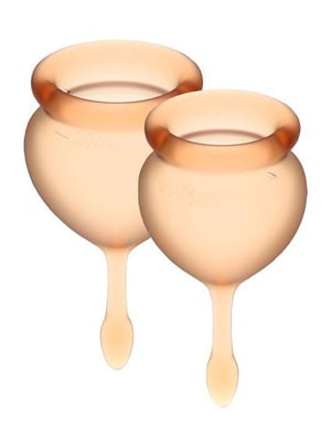 Набір менструальних чаш Satisfyer Feel Good (orange), 15мл і 20мл, мішечок для зберігання | 6717113