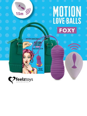 Вагінальні кульки з перлинним масажем FeelzToys Motion Love Balls Foxy з пультом ДК, 7 режимів | 6717334