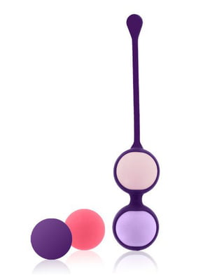 Набір вагінальних кульок Rianne S: Pussy Playballs Nude, маса 15, 25, 35, 55г, монолітні, косметичка | 6717359