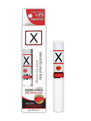 Стимулювальний бальзам для губ унісекс Sensuva - X on the Lips Strawberry з феромонами, полуниця | 6717703