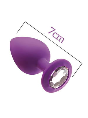 Анальна пробка з кристалом MAI Attraction Toys №47 Purple, довжина 7см, діаметр 2,8 см | 6717853