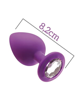 Анальна пробка з кристалом MAI Attraction Toys №48 Purple, довжина 8,2 см, діаметр 3,5 см | 6717854