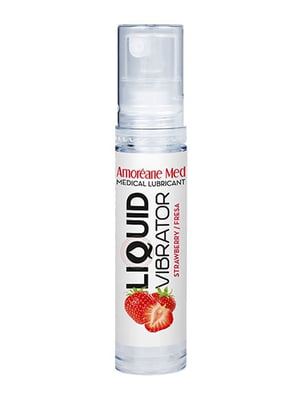 Лубрикант з ефектом вібрації Amoreane Med Liquid Vibrator Strawberry (10 мл) | 6717969
