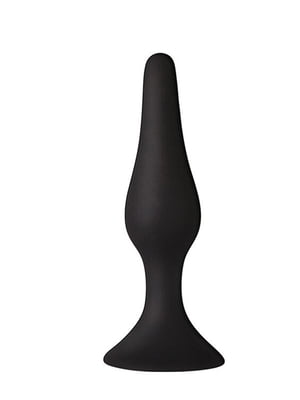 Анальна пробка з присоскою MAI Attraction Toys №33 Black, довжина 11,5cм, діаметр 3см | 6718119