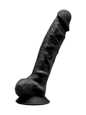 Фалоімітатор SilexD Tomas Black (MODEL 1 size 9in), двошаровий, силікон + Silexpan, діаметр 4,9см | 6718130