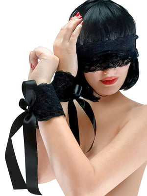 Еротичний набір пов'язка на очі та наручники Blindfold and Handcuffs Aria | 6718254