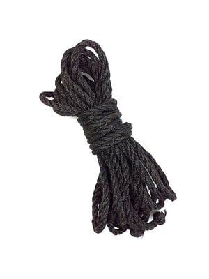 Джутова мотузка BDSM 8 метрів, 6 мм, черний колір | 6718260