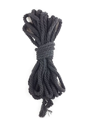 Бавовняна мотузка BDSM 8 метрів, 6 мм, черний колір | 6718261
