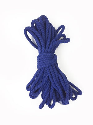 Бавовняна мотузка BDSM 8 метрів, 6 мм, колір синій | 6718289