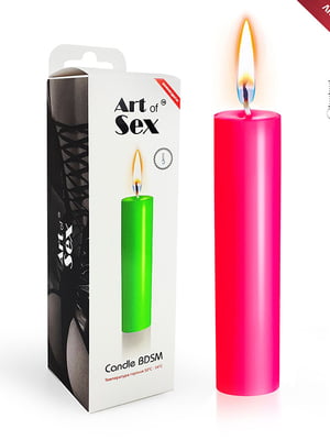 Рожева воскова свічка Art of Sex size M 15 см низькотемпературна, люмінесцентна | 6718707