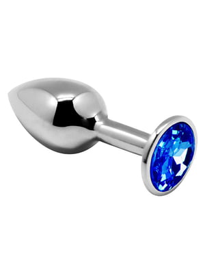 Металева анальна пробка з кристалом Alive Mini Metal Butt Plug Blue M | 6718750